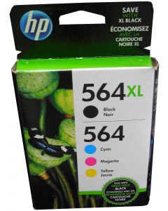 HP N9H60FN (564XL) + (564) 4 Pack Black XL CMY Ink Cartridges