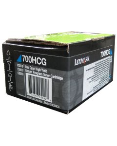 LEXMARK 70C0HCG (700HCG) Cyan High Yield Return Program Toner Cartridge