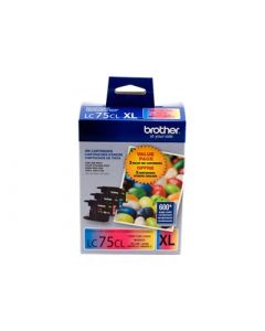BROTHER LC-75CL XL Color High Yield Ink 3-pack CMY 600p ea.