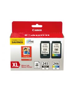 CANON PG-245XL/CL-246XL (8278B005) Ink and Paper Combo Pack Black and Tri-Color