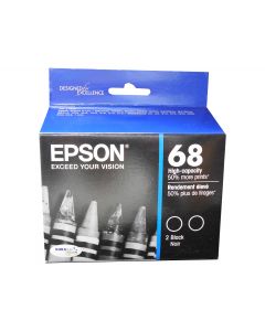 EPSON T068120-D2 (68) Black High Yield Ink 2-Pack