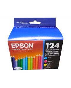 EPSON T124120-BCS (124) Multi-Pack Low Yield Ink 4-Color BCMY