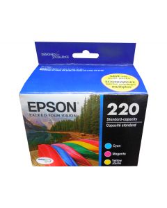 EPSON T220520 (220) Cyan/Magenta/Yellow Ink Cartridges