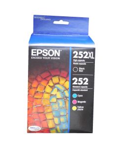 EPSON T252XL-BCS High-Yield Black And Standard-Yield Cyan/Magenta/Yellow Ink Cartridges
