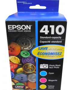 EPSON T410520-BCS (410) Ink Cartridge Cyan Magenta Yellow Photo Black - 4 Pack